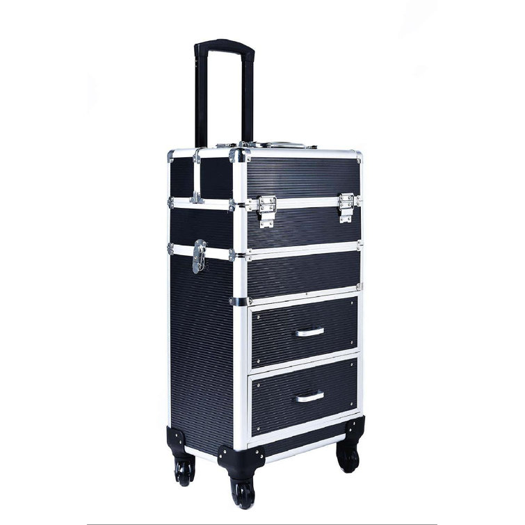 DASTINGO Rolling Train Case With Drawers Makeup Rolling Train Case